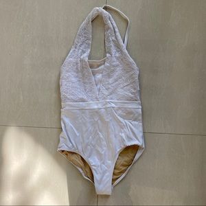 Suffolk White Lace Ballet Leotard